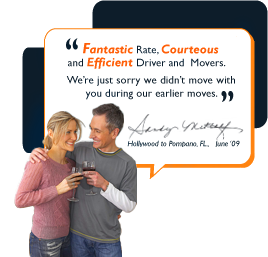 Fantastic Rate, Courteous and Efficient Driver and Movers. We're just sorry we didn't move with you during our earlier moves.